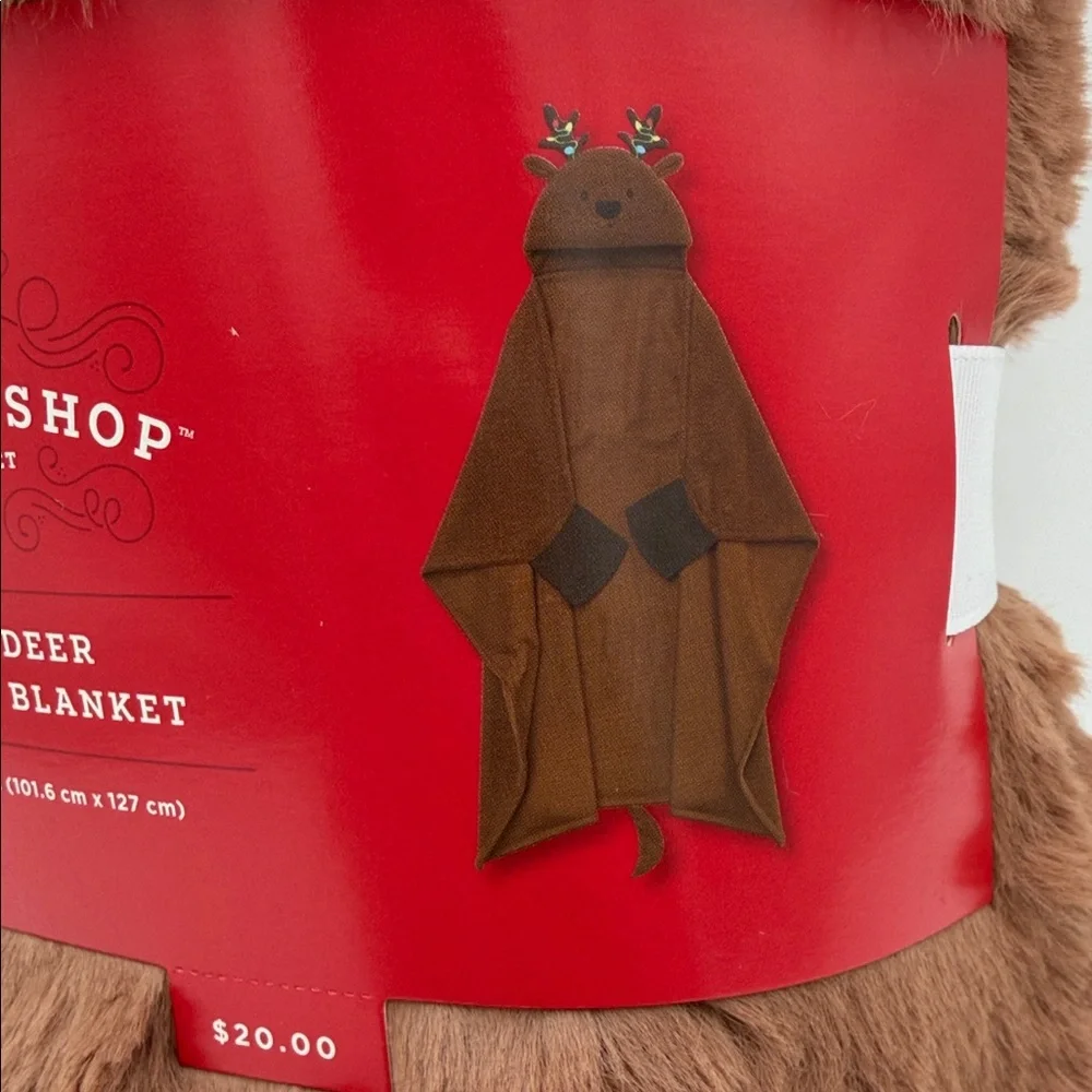 Wondershop Reindeer Hooded Wearable Plush Blanket